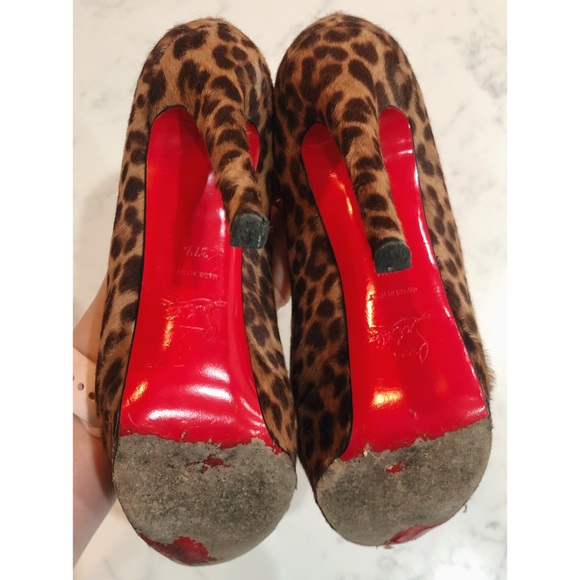 CHRISTIAN LOUBOUTIN Leopard Pony Hair Bianca Heels - Picture 14 of 16